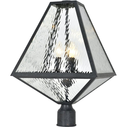 Brian Patrick Flynn for Crystorama Glacier 3 Light Black Charcoal Large Post Lantern - Outdoor Post Lantern