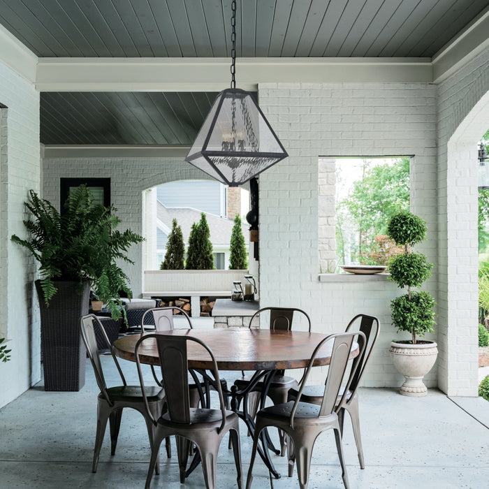 Brian Patrick Flynn for Crystorama Glacier 3 Light Black Charcoal Outdoor Chandelier - Outdoor Pendant