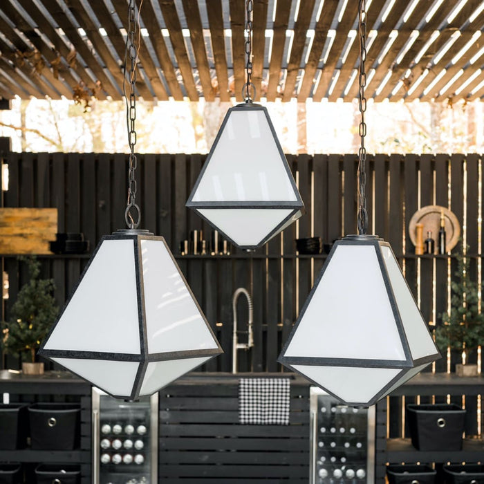 Brian Patrick Flynn for Crystorama Glacier Outdoor 3 Light Black Charcoal Chandelier - Outdoor Pendant