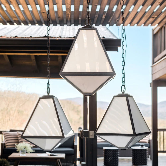 Brian Patrick Flynn for Crystorama Glacier Outdoor 3 Light Black Charcoal Chandelier - Outdoor Pendant