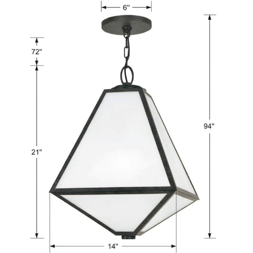 Brian Patrick Flynn for Crystorama Glacier Outdoor 3 Light Black Charcoal Chandelier - Outdoor Pendants