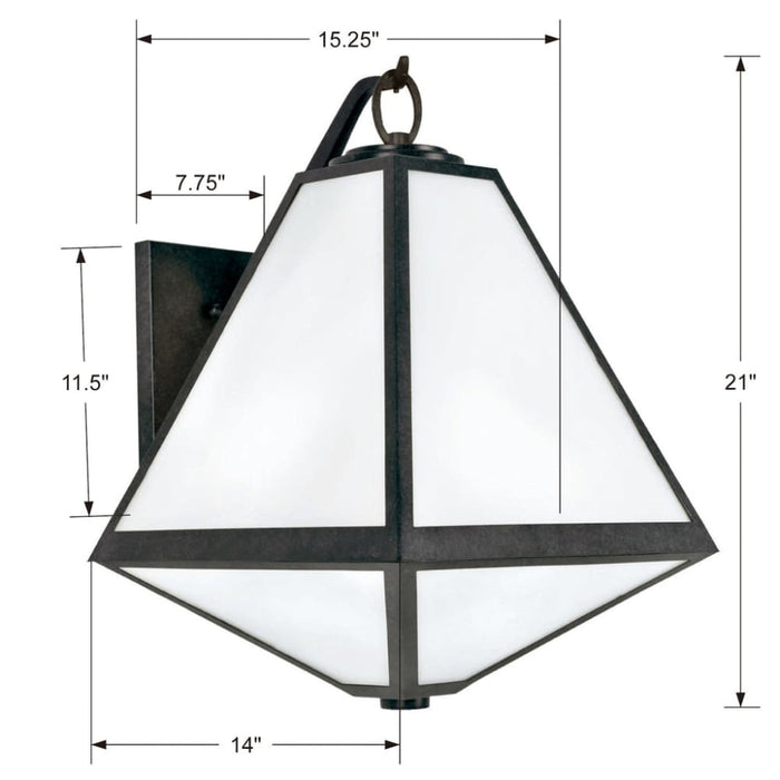 Brian Patrick Flynn for Crystorama Glacier Outdoor 3 Light Black Charcoal Wall Mount - Outdoor Wall Sconces