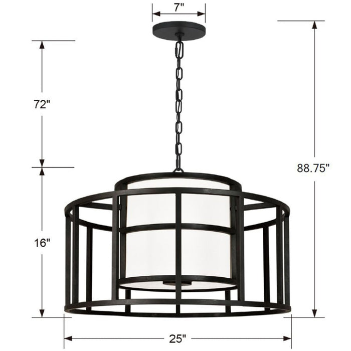 Brian Patrick Flynn for Crystorama Hulton 5 Light Matte Black Chandelier - Chandeliers