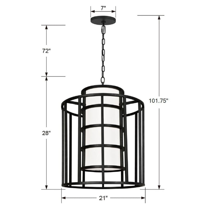 Brian Patrick Flynn for Crystorama Hulton 6 Light Matte Black Chandelier - Chandeliers
