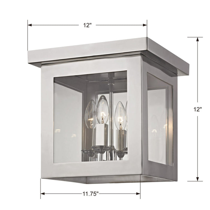 Brian Patrick Flynn for Crystorama Hurley 4 Light Polished Nickel Ceiling Mount - Flushmounts
