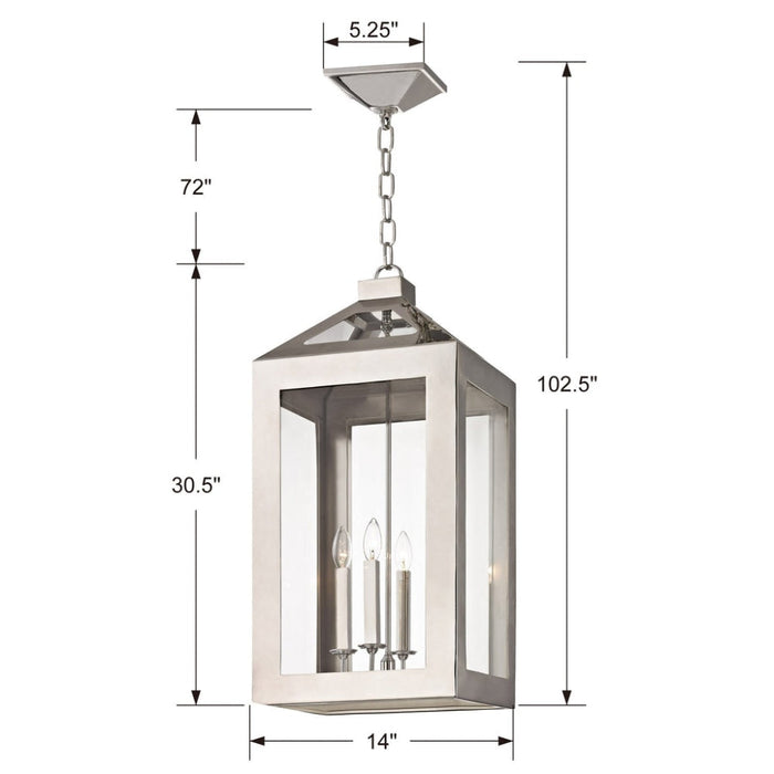Brian Patrick Flynn for Crystorama Hurley 4 Light Polished Nickel Chandelier - Chandeliers