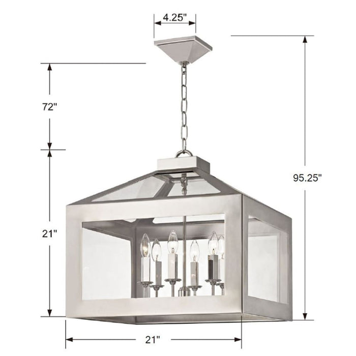 Brian Patrick Flynn for Crystorama Hurley 6 Light Polished Nickel Chandelier - Chandeliers
