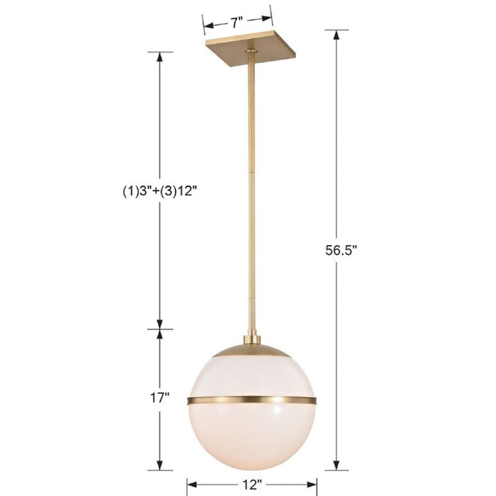 Brian Patrick Flynn for Crystorama Truax 1 Light Aged Brass Pendant - Chandeliers