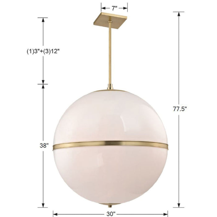 Brian Patrick Flynn for Crystorama Truax 3 Light Aged Brass Chandelier - Chandeliers