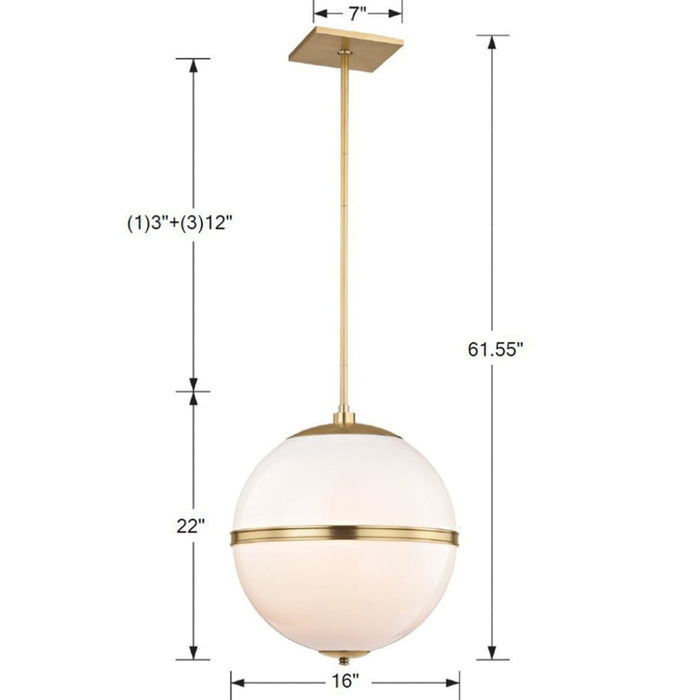 Brian Patrick Flynn for Crystorama Truax 3 Light Aged Brass Mini Chandelier - Chandeliers