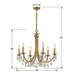 Bridgehampton Crystal 6 Light Antique Gold Chandelier - Chandeliers