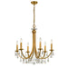 Bridgehampton Crystal 6 Light Antique Gold Chandelier - Chandeliers