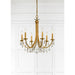 Bridgehampton Crystal 6 Light Antique Gold Chandelier - Chandeliers