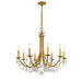 Bridgehampton Crystal 8 Antique Gold Chrome Chandelier - Chandeliers