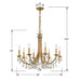 Bridgehampton Crystal 8 Antique Gold Chrome Chandelier - Chandeliers