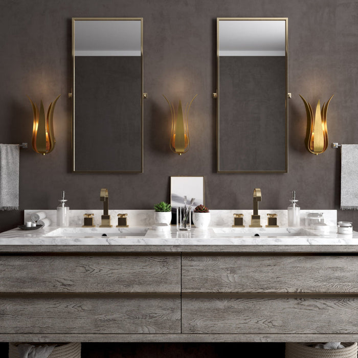 Broche 1 Light Antique Gold Wall Mount - Wall Sconces