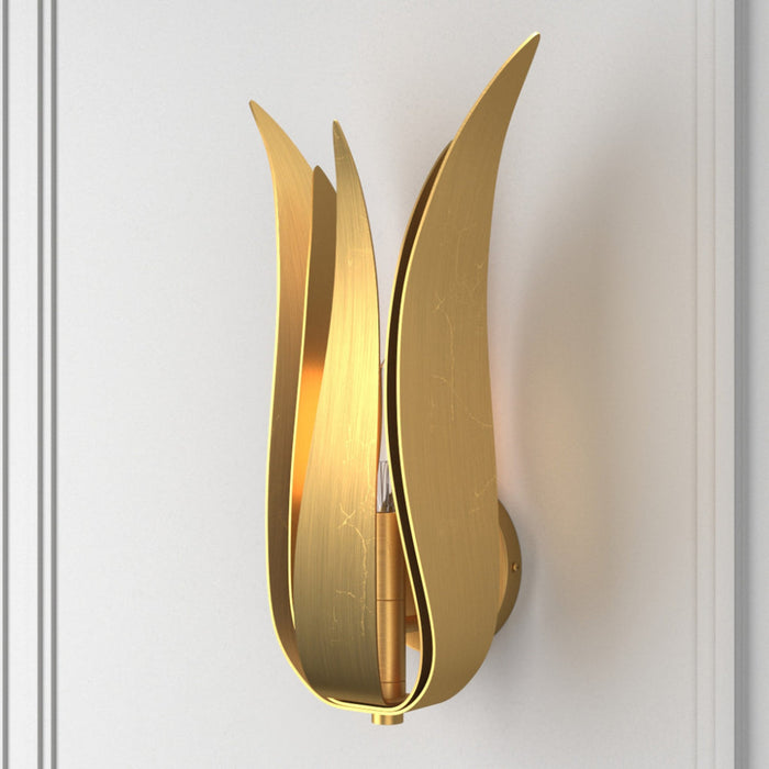 Broche 1 Light Antique Gold Wall Mount - Wall Sconces