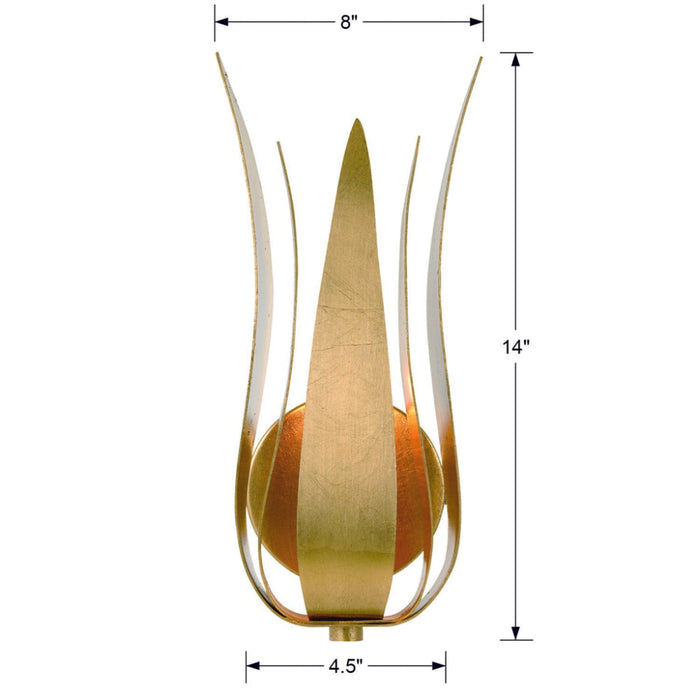 Broche 1 Light Antique Gold Wall Mount - Wall Sconces