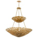 Broche 18 Light Antique Gold Leaf Pendant Chandelier - Chandeliers