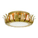 Broche 3 Light Antique Gold Ceiling Mount - Flushmounts