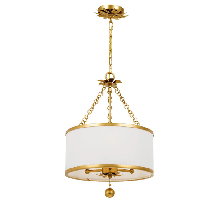 Broche 3 Light Antique Gold Chandelier - Chandeliers