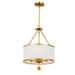 Broche 3 Light Antique Gold Chandelier - Chandeliers