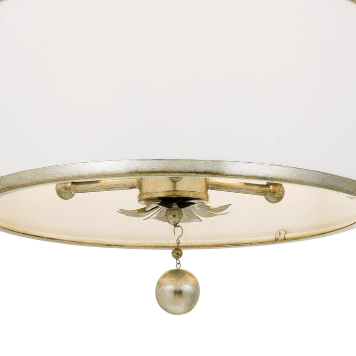 Broche 3 Light Antique Silver Ceiling Mount - Semi-Flushmounts