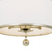 Broche 3 Light Antique Silver Ceiling Mount - Semi-Flushmounts