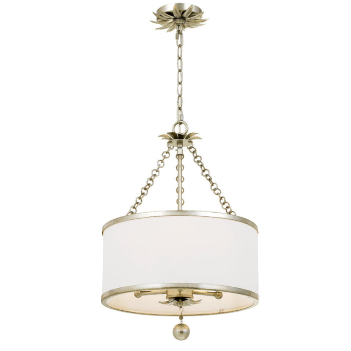 Broche 3 Light Antique Silver Ceiling Mount - Semi-Flushmounts