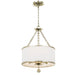 Broche 3 Light Antique Silver Ceiling Mount - Semi-Flushmounts