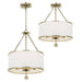 Broche 3 Light Antique Silver Ceiling Mount - Semi-Flushmounts