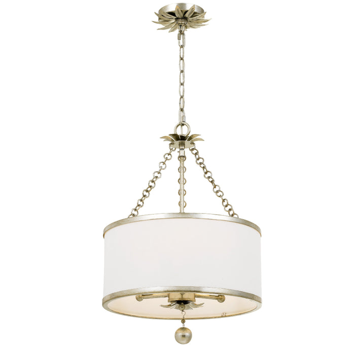 Broche 3 Light Antique Silver Chandelier - Chandeliers