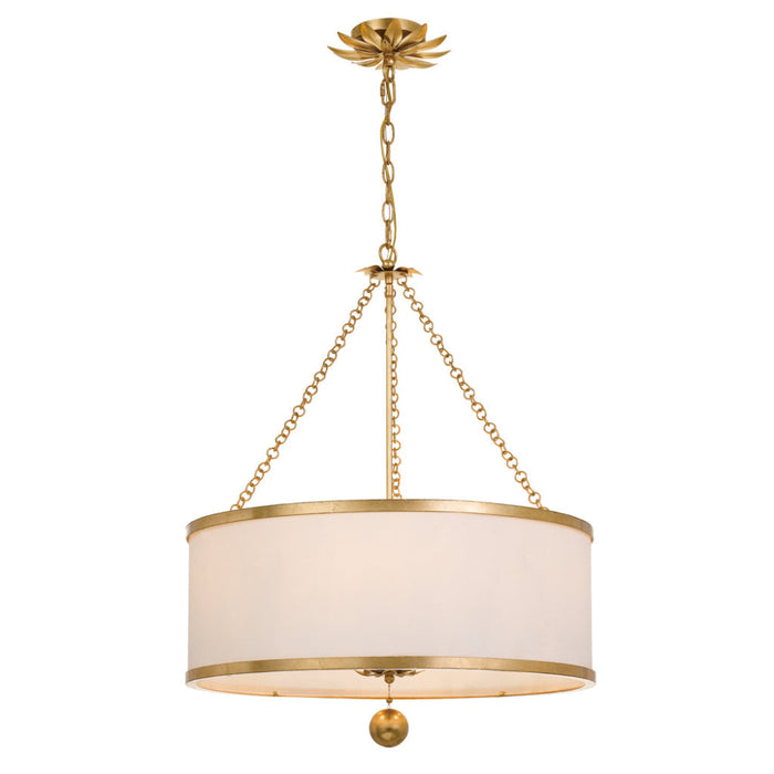 Broche 6 Light Antique Gold Chandelier - Chandeliers