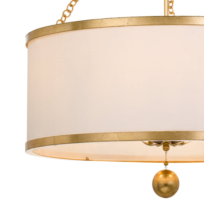 Broche 6 Light Antique Gold Chandelier - Chandeliers