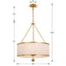 Broche 6 Light Antique Gold Chandelier - Chandeliers