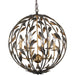 Broche 6 Light English Bronze Antique Gold Sphere Chandelier - Chandeliers