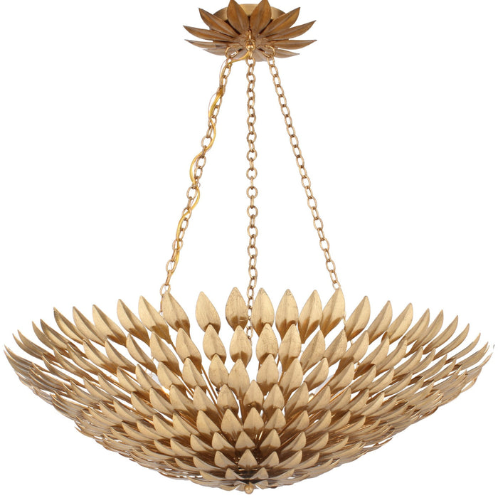 Broche 8 Light Antique Gold Ceiling Mount - Ceiling Mount