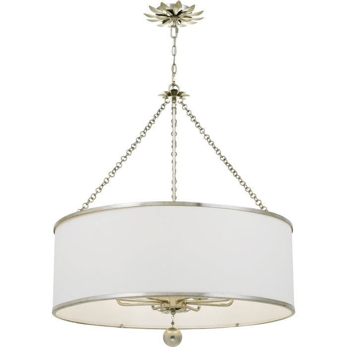 Broche 8 Light Antique Silver Chandelier - Chandeliers