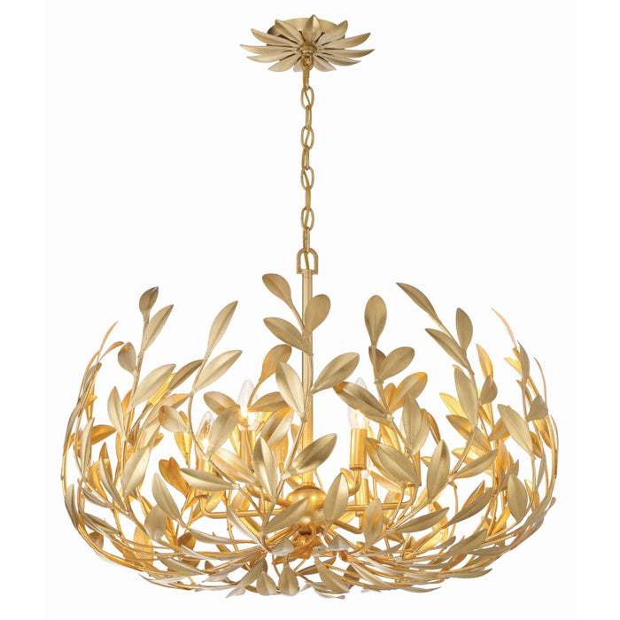 Broche Antique Gold 6 Light Chandelier Crystorama 533-GA