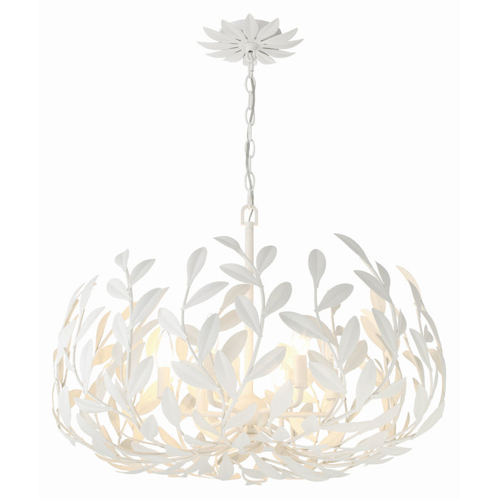 Broche Matte White 6 Light Chandelier Crystorama 533-MT