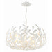 Broche Matte White 6 Light Chandelier Crystorama 533-MT
