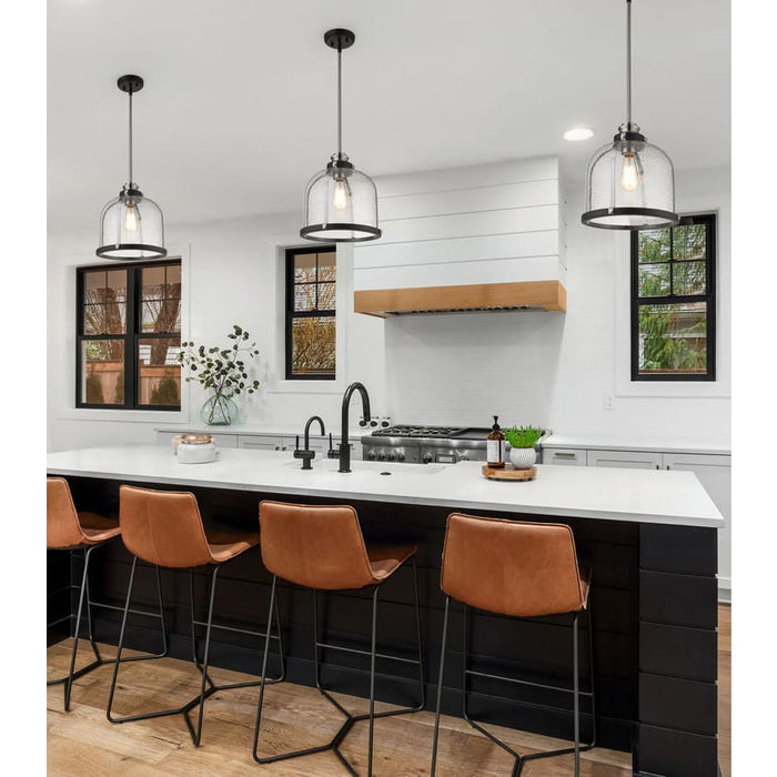 Burren Matte Black Chrome Pendant | theLightShop