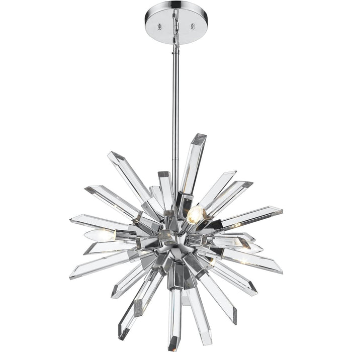 Burst Chrome Chandelier - Chandeliers