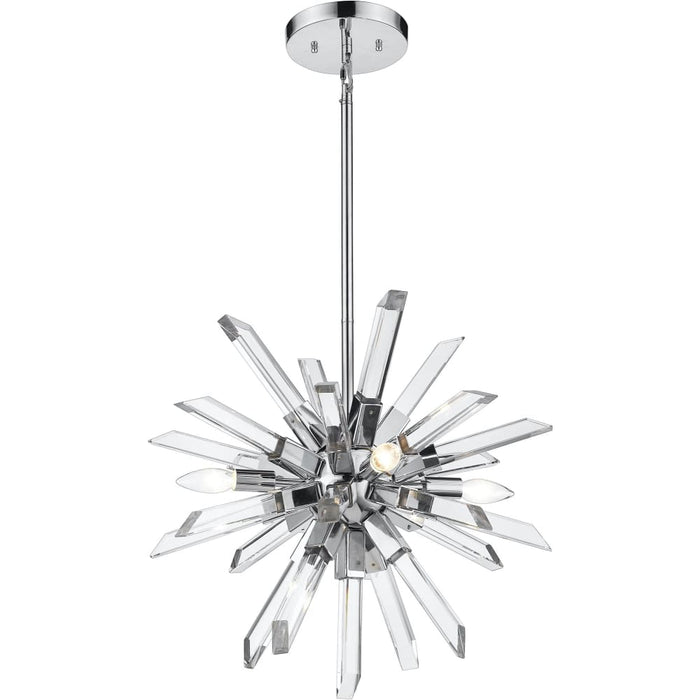 Burst Chrome Chandelier - Chandeliers