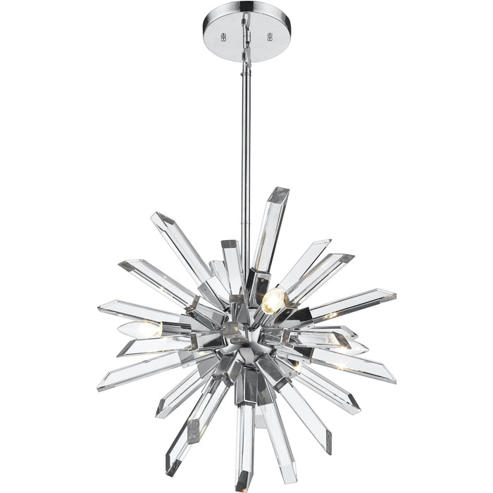 Burst Chrome Chandelier - Chandeliers