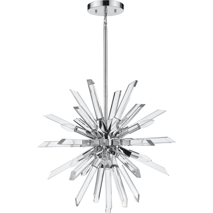 Burst Chrome Chandelier - Chandeliers