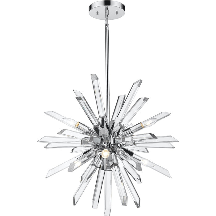 Burst Chrome Chandelier - Chandeliers