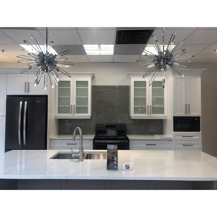 Burst Chrome Chandelier - Chandeliers
