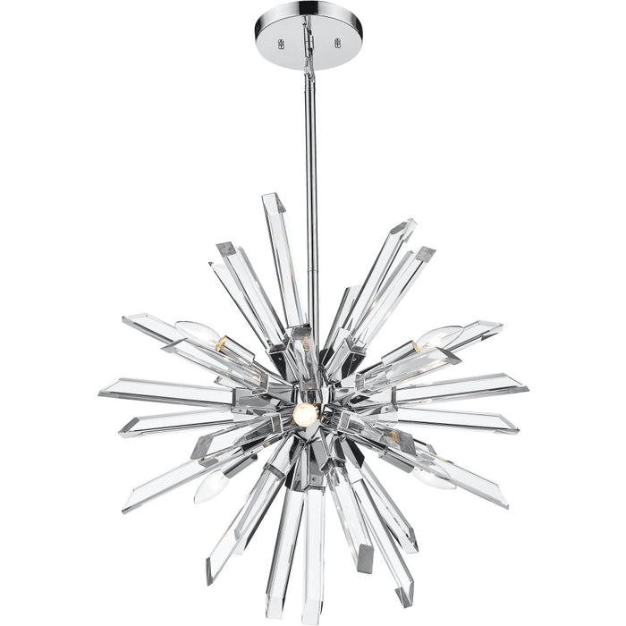 Burst Chrome Chandelier - Chandeliers