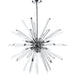 Burst Chrome Chandelier - Chandeliers